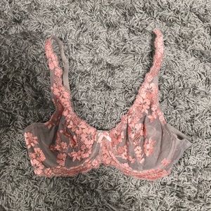Pink/Grey Lace Bra